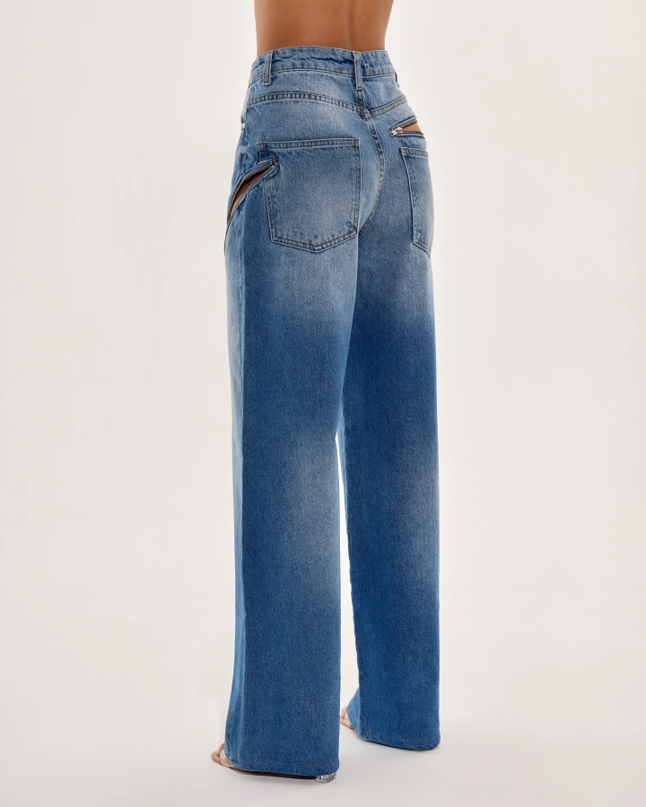 【2plan】Fizz cut wide denim pants 2PLAN